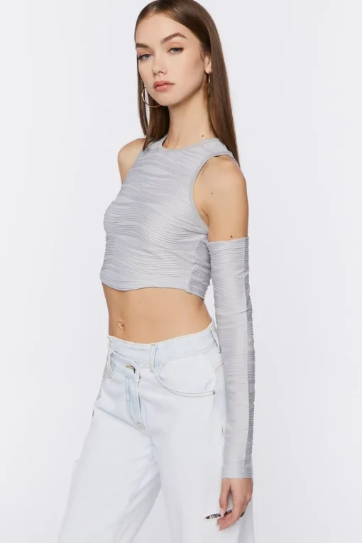 Open-Shoulder Crop Top