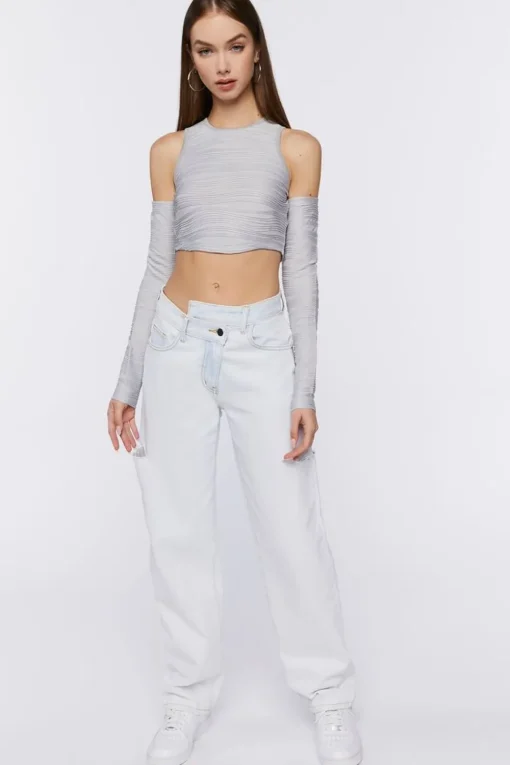 Open-Shoulder Crop Top
