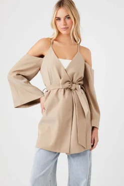 Open-Shoulder Wrap Jacket