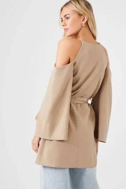 Open-Shoulder Wrap Jacket