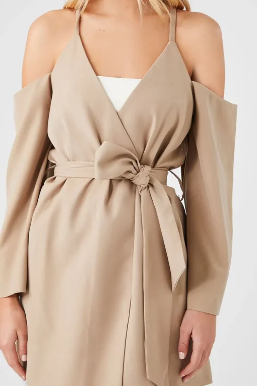 Open-Shoulder Wrap Jacket