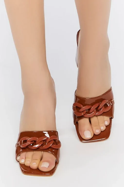 Open-Toe Chain Heels