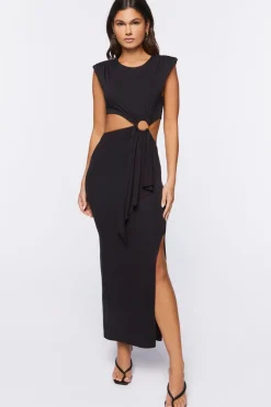 O-Ring Cutout Maxi Dress