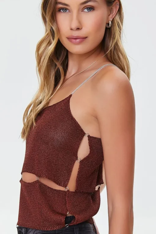 O-Ring Cutout Sweater-Knit Cami