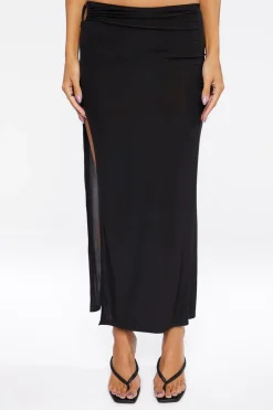 O-Ring Slit Maxi Skirt