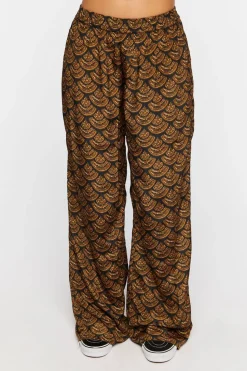 Ornate Print Wide-Leg Pants
