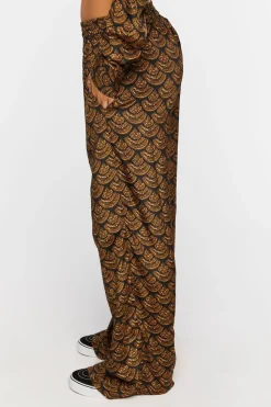 Ornate Print Wide-Leg Pants