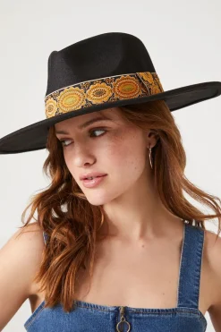 Ornate-Trim Brushed Fedora