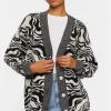Oversized Abstract Cardigan Sweater