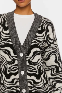 Oversized Abstract Cardigan Sweater