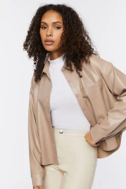 Oversized Faux Leather Shirt