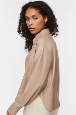 Oversized Faux Leather Shirt