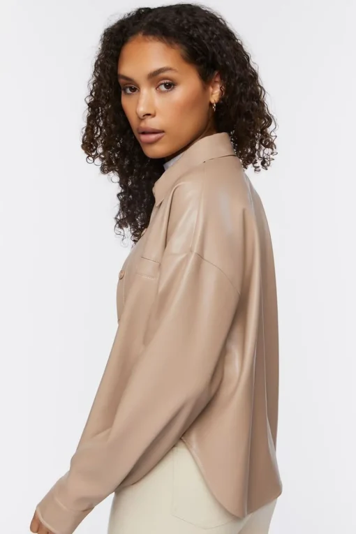 Oversized Faux Leather Shirt