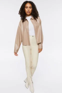 Oversized Faux Leather Shirt
