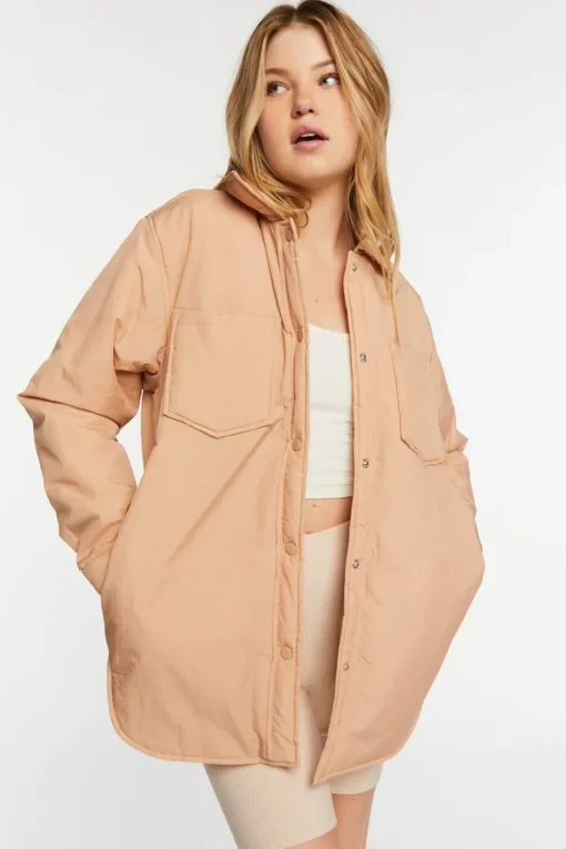 Padded Dolphin-Hem Shacket