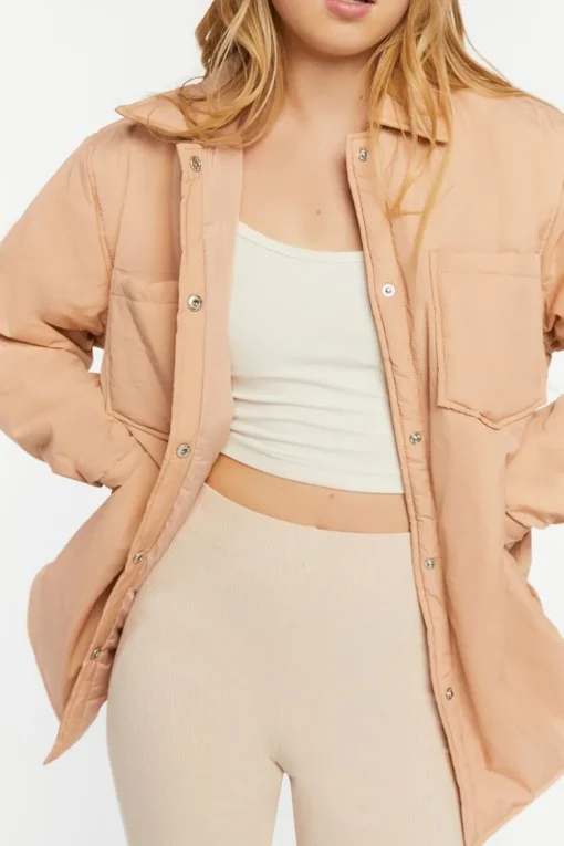 Padded Dolphin-Hem Shacket