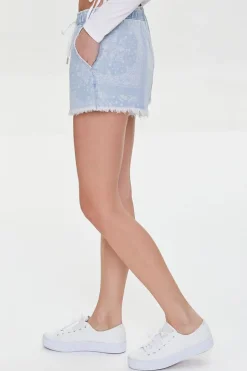 Paisley Denim Shorts