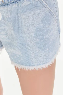 Paisley Denim Shorts
