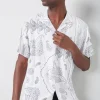 Paisley Print Button-Front Shirt