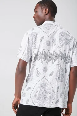 Paisley Print Button-Front Shirt
