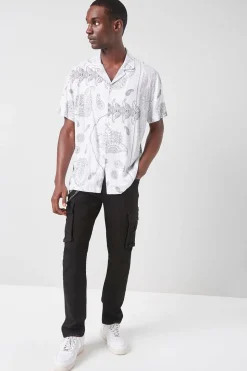 Paisley Print Button-Front Shirt