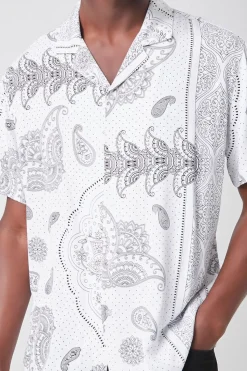 Paisley Print Button-Front Shirt