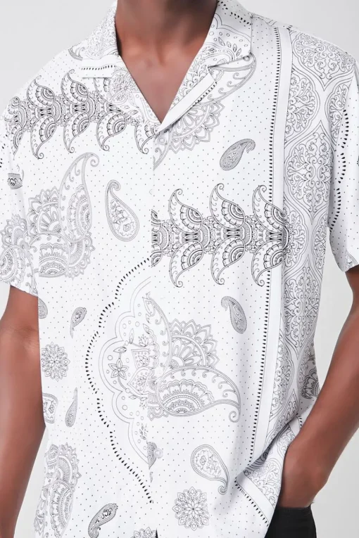 Paisley Print Button-Front Shirt