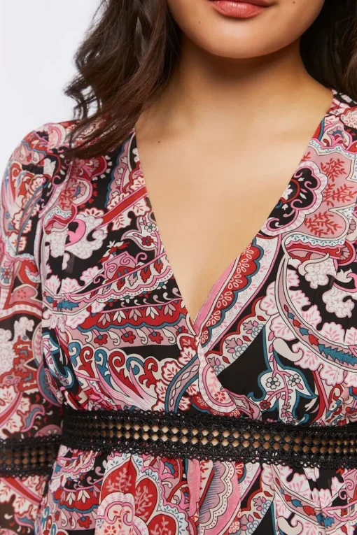 Paisley Print Chiffon Mini Dress