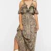 Paisley Print Maxi Dress