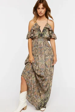 Paisley Print Maxi Dress