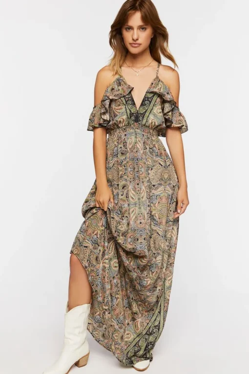 Paisley Print Maxi Dress