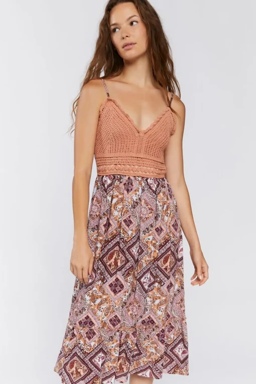Paisley Print Midi Dress