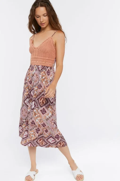 Paisley Print Midi Dress