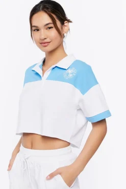 Palm Beach Graphic Cropped Polo Shirt