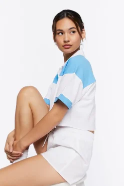 Palm Beach Graphic Cropped Polo Shirt