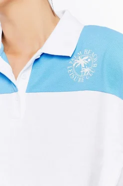 Palm Beach Graphic Cropped Polo Shirt