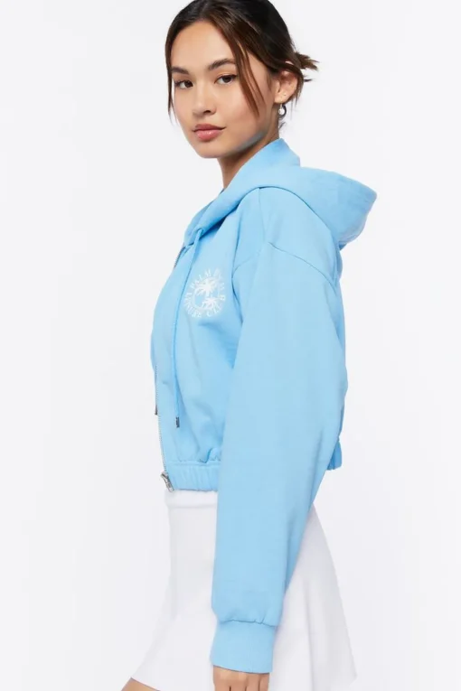 Palm Beach Graphic Zip-Up Hoodie