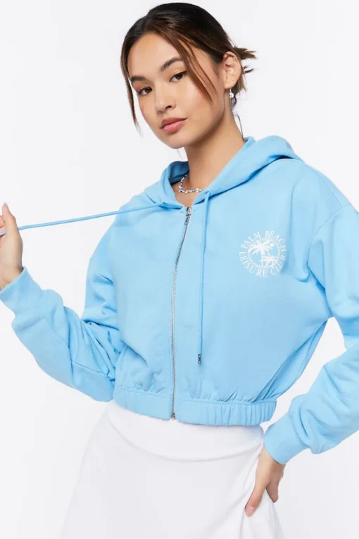Palm Beach Graphic Zip-Up Hoodie