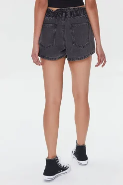 Paperbag Denim Shorts