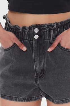 Paperbag Denim Shorts