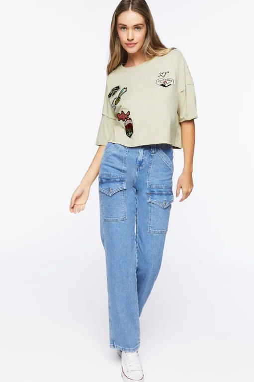 Patch Graphic Cropped Tee