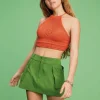 Patch Pocket A-Line Mini Skirt