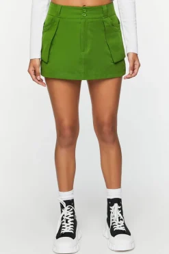 Patch Pocket A-Line Mini Skirt