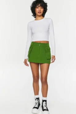 Patch Pocket A-Line Mini Skirt