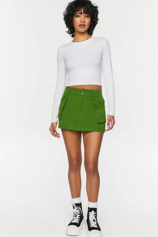 Patch Pocket A-Line Mini Skirt