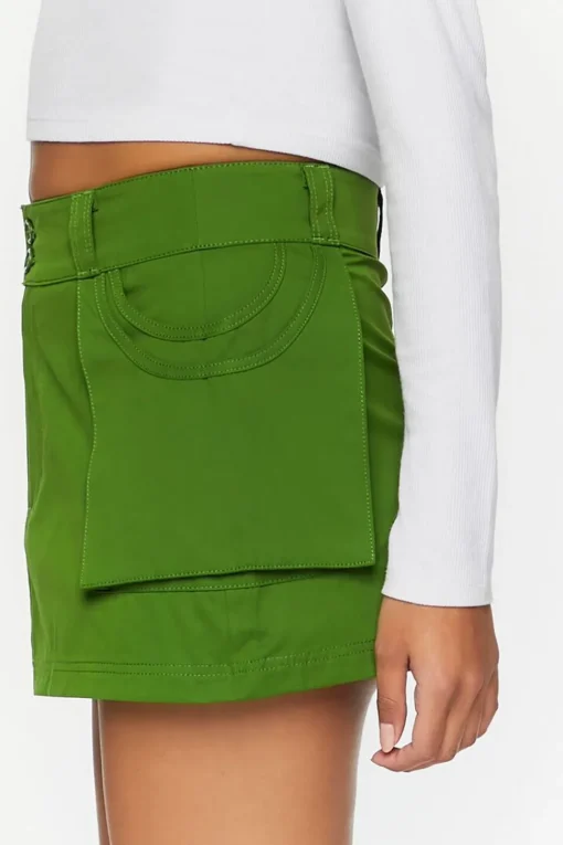 Patch Pocket A-Line Mini Skirt