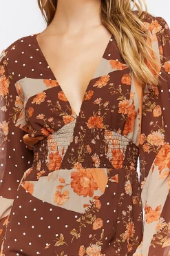 Patchwork Print Maxi Dress