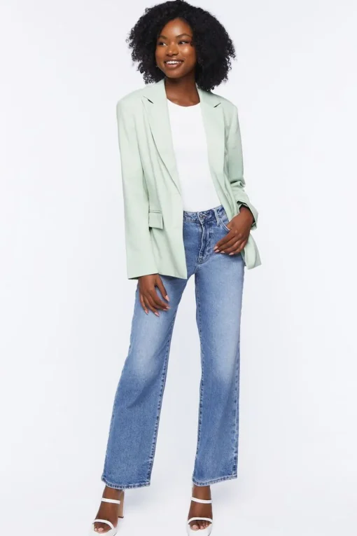 Peak Lapel Single-Breasted Blazer