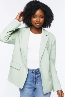 Peak Lapel Single-Breasted Blazer