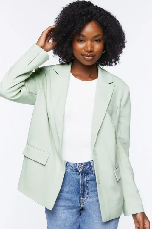 Peak Lapel Single-Breasted Blazer